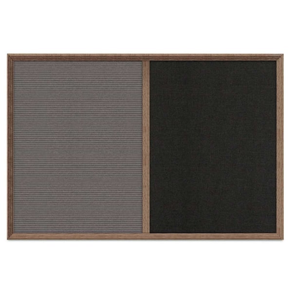 United Visual Products Enclosed Corkboard, 1 Door, 24"x36", 4" Fra, UV3422-SATIN-MEDGRY UV3422-SATIN-MEDGRY - main